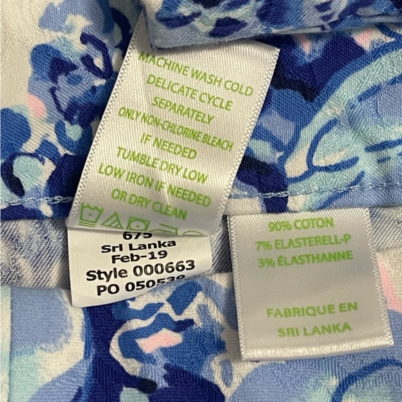 Lilly Pulitzer Blue and White Floral Straight Leg Pants - Picture 11 of 11